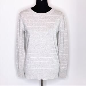 Michael Stars gray white stripe LOVE wool cashmere blend sweater size Small